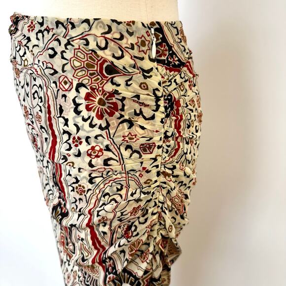 Veronica Beard Silk Hearst 2 Piece Set Midi Skirt Long Sleeve Blouse Top 0/2 - Picture 12 of 15